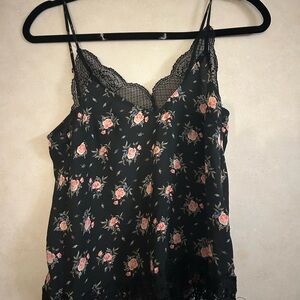 H&M Floral Lace Trim Cami Top
